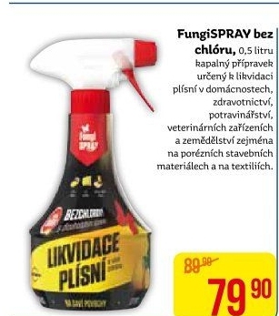 Přípravek proti plísním bez chloru Fungispray