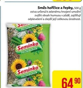 Osivo směs hořčice a řepky Semínko