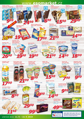 akční leták ESO MARKET 11.9.2019-22.9.2019