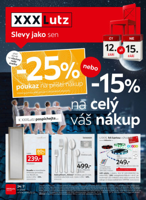 akční leták XXXLutz 9.9.2019-22.9.2019