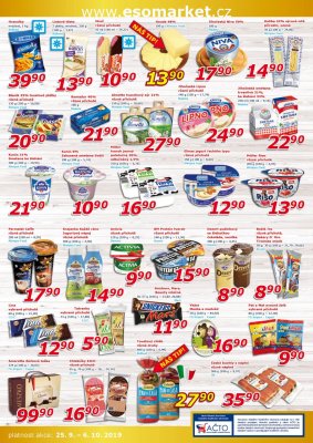 akční leták ESO MARKET 25.9.2019-6.10.2019