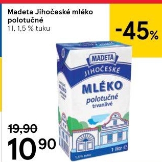 Mléko trvanlivé Jihočeské Madeta - 1,5% polotučné