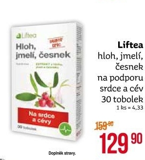 Doplněk stravy Hloh, jmelí, česnek Liftea