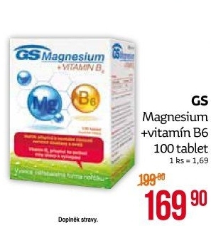 Doplněk stravy Magnesium + vitamin B6 GS