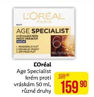 Krém pleťový proti vráskám Age Specialist L'