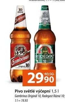 Pivo světlé výčepní Originál 10° Gambrinus