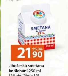 Smetana ke šlehání Jihočeská Madeta 33%