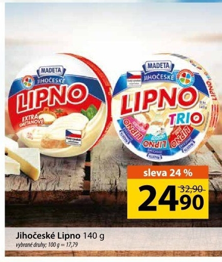 Tavený sýr Jihočeské Lipno Madeta