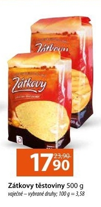 Těstoviny vaječné Zátkovy