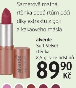 Rtěnka Soft Velvet Alverde