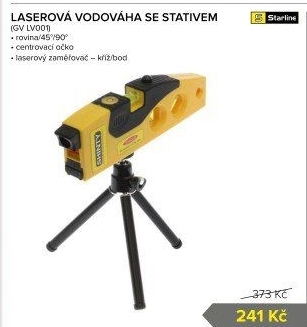 Laserová vodováha se stativem Starline
