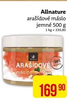 Arašídové máslo Allnature