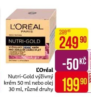 Krém pleťový výživný Nutri Gold L'