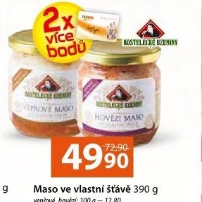 Maso vepřové ve vlastní šťávě Kostelecké uzeniny
