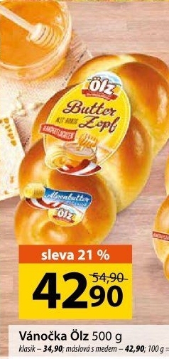 Vánočka máslová s medem Ölz