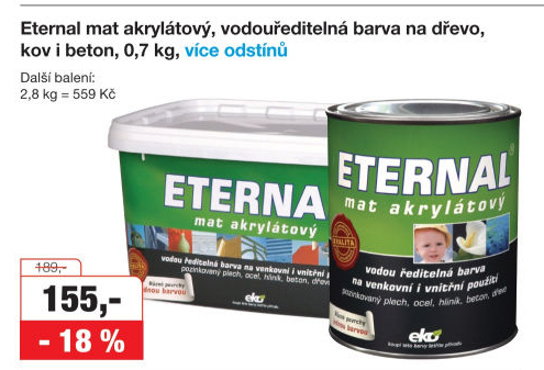 Akrylátová barva mat Eternal