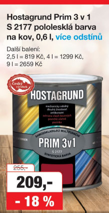 Barva na kov Prim 3 v 1 Hostagrund
