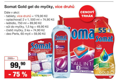 Čistič myčky při plné myčce Somat