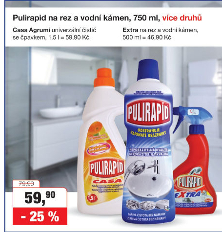 Čistič na vodní kámen a rez Pulirapid