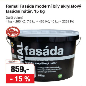 Fasádní barva Fasáda Remal