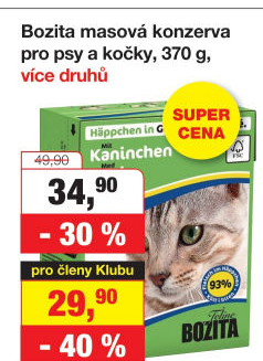 Konzerva pro kočky Bozita