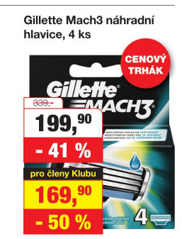 Náhradní hlavice pánské Mach 3 Gillette