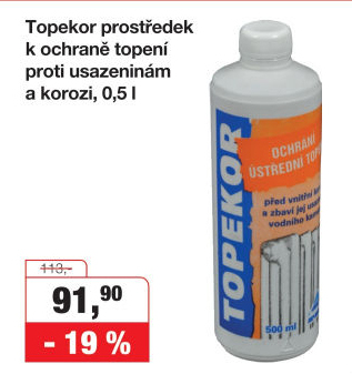 Přípravek na ochranu topení Topekor