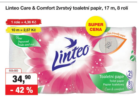 Toaletní papír 2vrstvý Linteo
