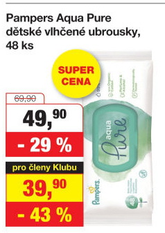 Vlhčené ubrousky dětské Aqua Pure Pampers