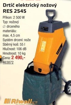 Elektrický drtič Riwall RES 2545