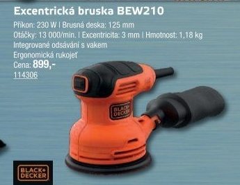 Excentrická bruska BEW210 Black&amp