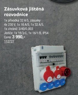 Jištěná zásuvková rozvodnice