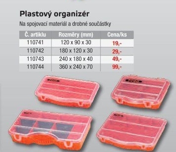 Plastový organizér
