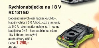 Rychlonabíječka baterií Ryobi