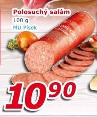 Polosuchý salám Maso uzeniny Písek