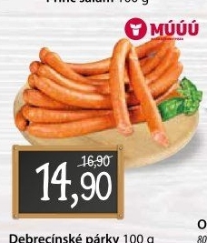 Párky debrecínské Maso uzeniny Písek