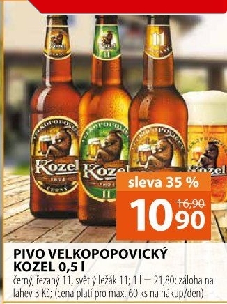 Pivo černé výčepní 10° Velkopopovický Kozel