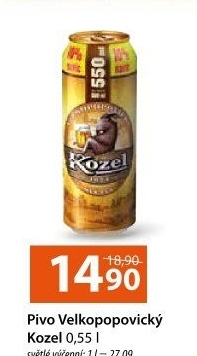 Pivo světlé výčepní 10°Velkopopovický Kozel