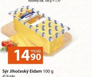Sýr Eidam Jihočeský 45% Madeta