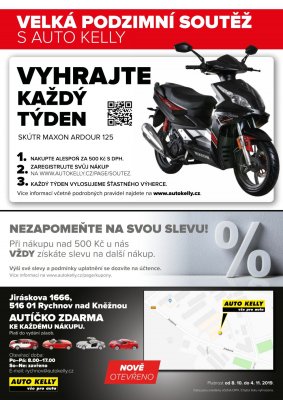 akční leták Auto Kelly 8.10.2019-4.11.2019