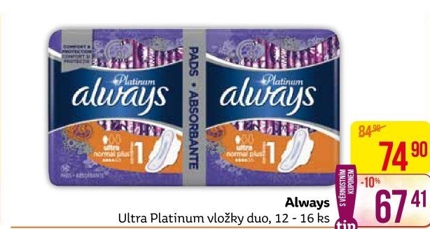 Dámské vložky Ultra Platinum Always