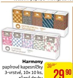 Papírové kapesníčky 3vrstvé Harmony