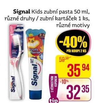 Pasta na zuby dětská Signal