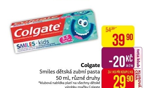 Pasta na zuby dětská Smiles Colgate