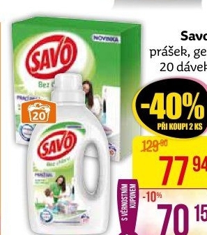 Prací gel bez chloru Savo