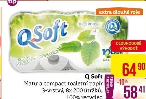 Toaletní papír 3vrstvý Natura Compact Q Soft