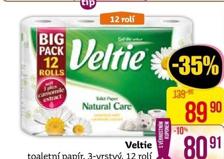 Toaletní papír 3vrstvý Veltie