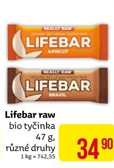 Tyčinka raw bio Lifebar Lifefood