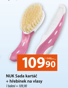 Hřeben a kartáč na vlasy NUK