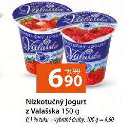 Jogurt nízkotučný ochucený z Valašska Mlékárna Valašské Meziříčí